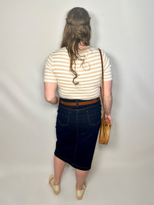 Dark Wash Plus Size Denim Skirt