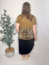 Load image into Gallery viewer, Mocha Leopard Color block Maxi Dress

