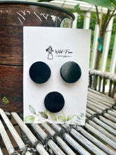 Load image into Gallery viewer, Black Wooden Circle Hair Clips
