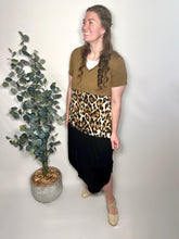 Load image into Gallery viewer, Mocha Leopard Color block Maxi Dress
