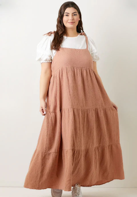 Mauve Square Neck Maxi Jumper Plus Dress