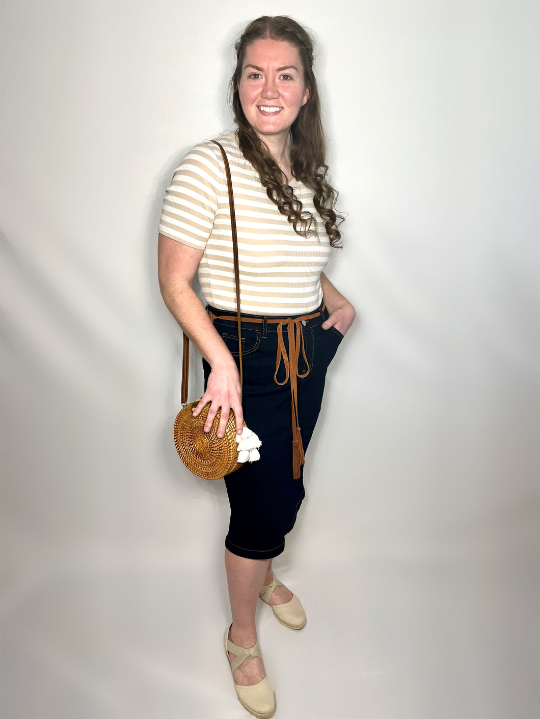 Dark Wash Plus Size Denim Skirt