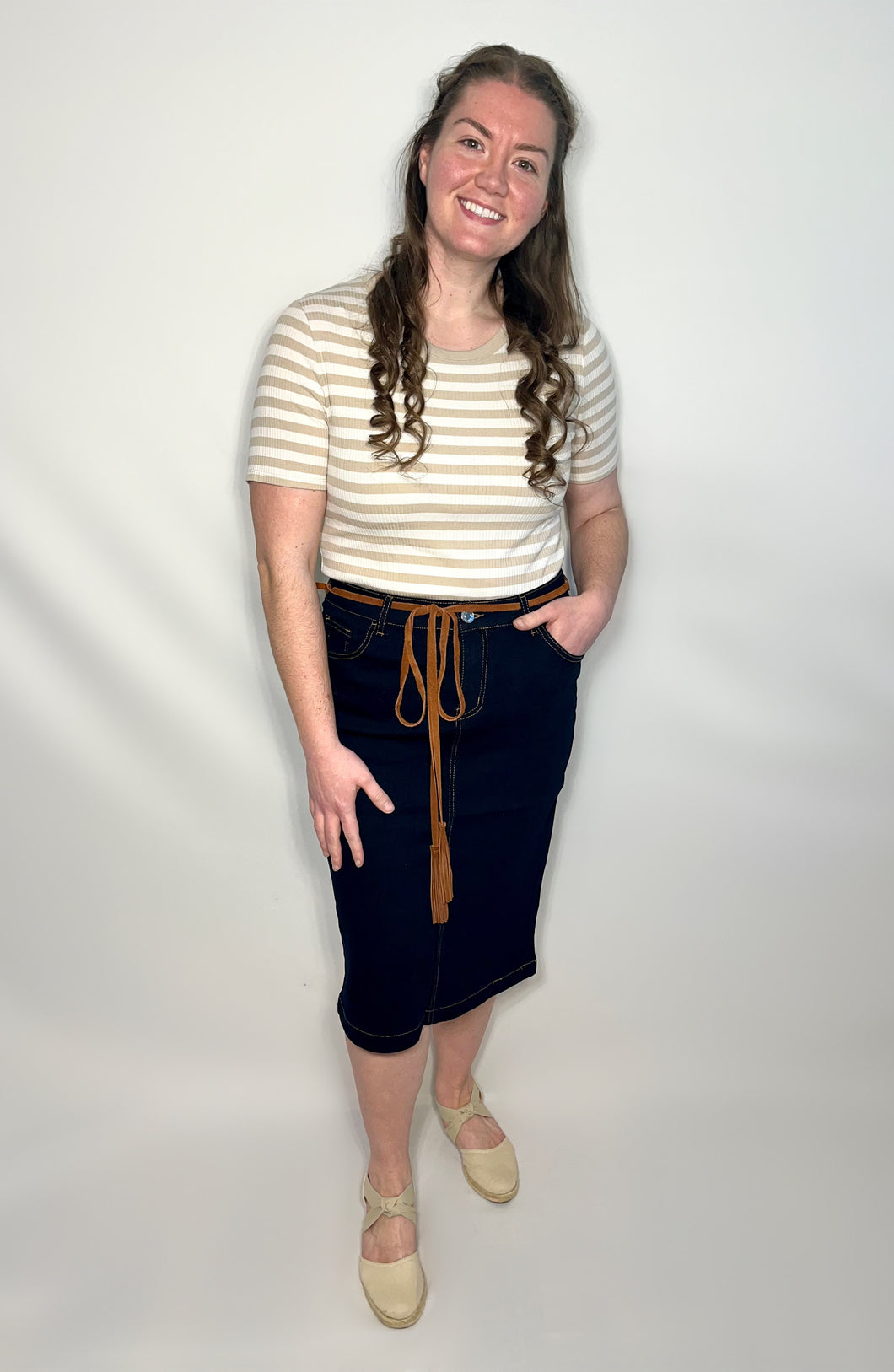 Dark Wash Denim Skirt