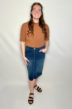 Load image into Gallery viewer, The Ashley Medium Wash Denim Plus Size Skirt
