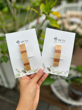 Load image into Gallery viewer, Extra Large Blonde Curved Color Block Wooden Hair Barrette
