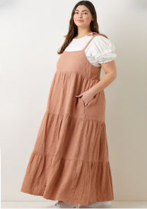 Mauve Square Neck Maxi Jumper Plus Dress