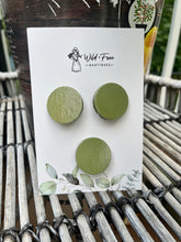 Load image into Gallery viewer, Sage Handmade Wood Circle Clips
