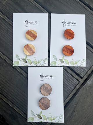 Thick Single Striped Wooden Circle Clip Sets (3 colors)