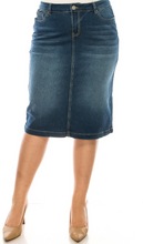 Load image into Gallery viewer, The Ashley Medium Wash Denim Plus Size Skirt
