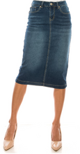 Load image into Gallery viewer, Indigo Wash Denim Skirt with Pocket Detail
