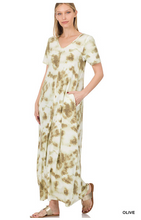 Load image into Gallery viewer, Olive Green Tie Dye Maxi Dress
