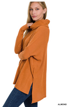 Load image into Gallery viewer, Burnt Orange Waffle Knit Turtleneck Sweater
