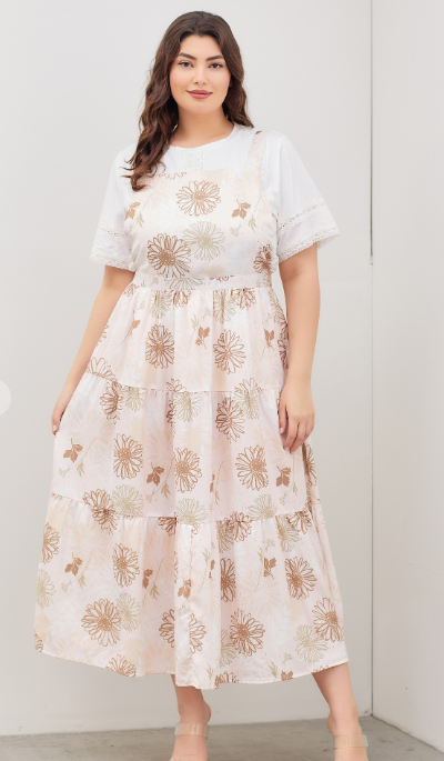 Stor mængde Ved lov Cafe Blush and Brown Floral Overall Plus Size Maxi Jumper Dress – Wild & Free  Boutiques