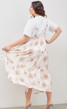 Load image into Gallery viewer, Blush and Brown Floral Overall Plus Size Maxi Jumper Dress
