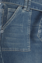 Load image into Gallery viewer, The Stacy Bow Tie Belted Denim Midi Skirt
