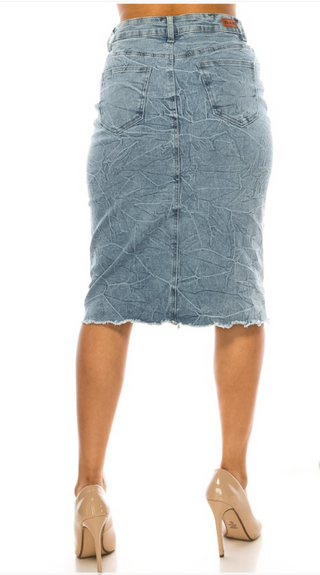 Twyla Distressed Denim Skirt