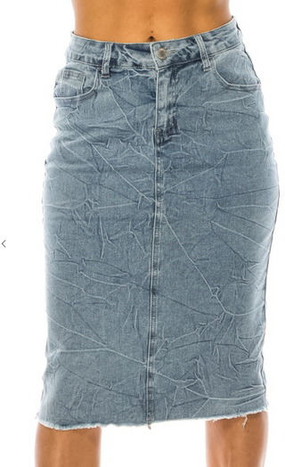 Twyla Distressed Denim Skirt