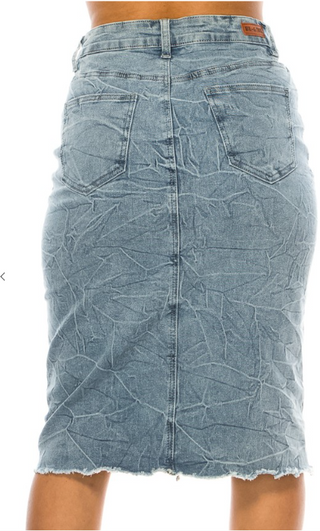 Twyla Distressed Denim Skirt