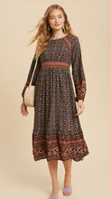 Load image into Gallery viewer, Wildflower Bouquet Floral Border Boho Midi
