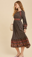 Load image into Gallery viewer, Wildflower Bouquet Floral Border Boho Midi
