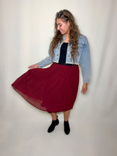 Load image into Gallery viewer, burgundy pleated chiffon skirt
