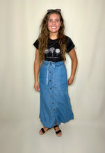 Load image into Gallery viewer, pentecostal jean skirt button front
