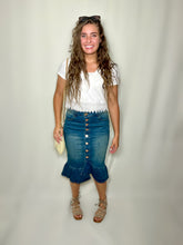 Load image into Gallery viewer, Vintage Wash Ruffle Jean Skirt
