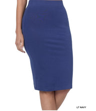 Load image into Gallery viewer, Light Navy Knit Pencil Skirt
