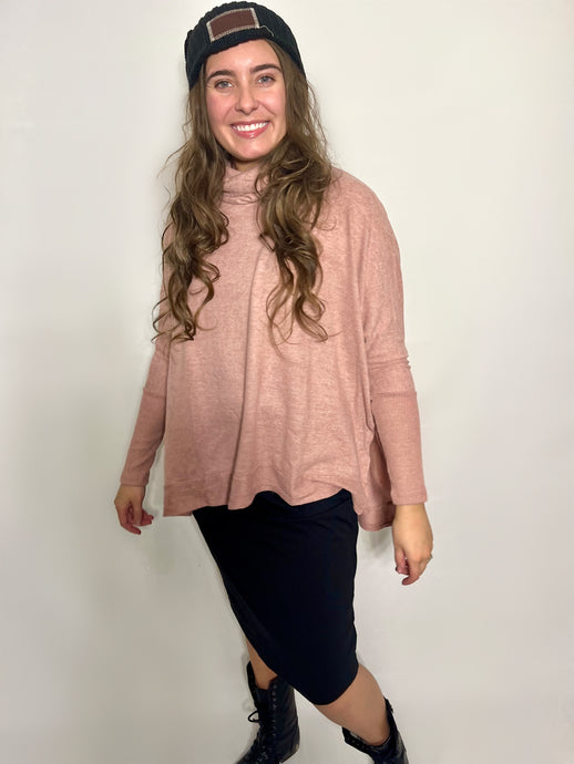 pink high low sweater