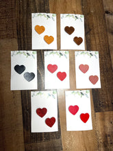 Load image into Gallery viewer, heart shaped handmade wood hair clips
